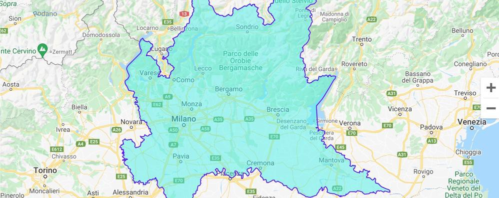 Mappa pm 10 Lombardia 1 febbraio 2022