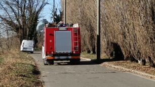 BOSCHERONA incendio al laghetto intervento due mezzi dei Vigili del fuoco