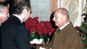 Vimercate Giuseppe Barbieri ex segretario comunale con Enrico Brambilla e l'assessore Claudio Corno