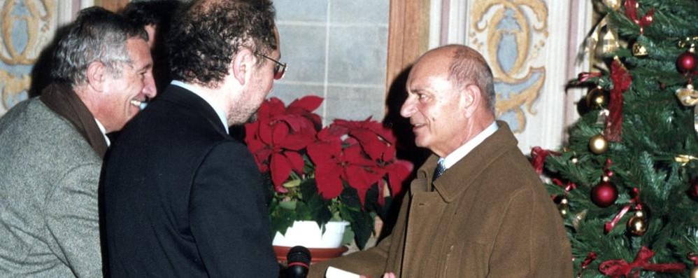 Vimercate Giuseppe Barbieri ex segretario comunale con Enrico Brambilla e l'assessore Claudio Corno