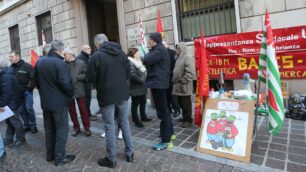 Un presidio degli ex lavoratori Bames