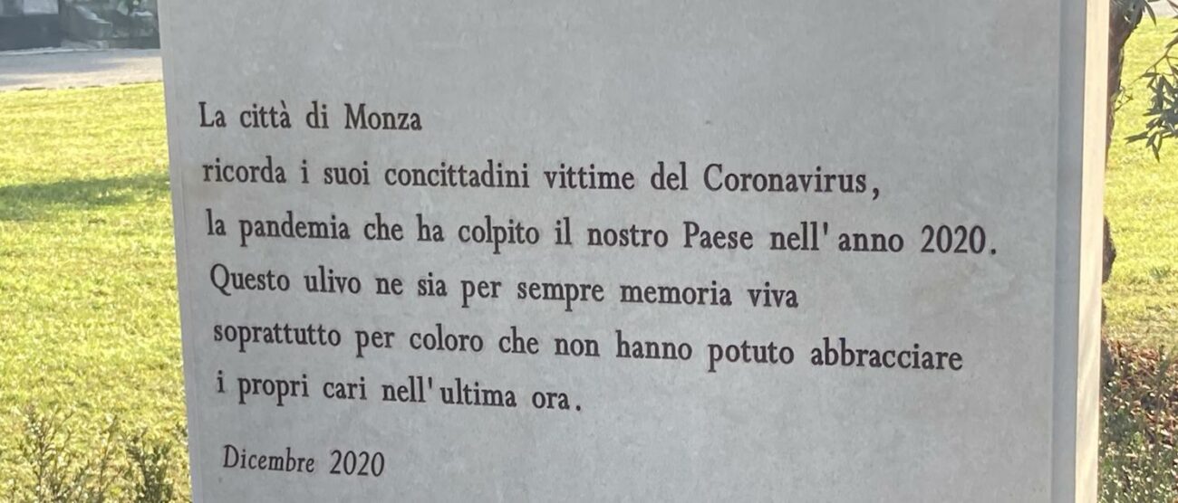 Monza Inaugurato il cippo a ricordo vittime Covid