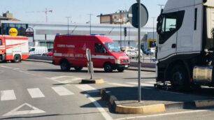 Donna investita in via Zanella a Lissone (foto VvFf)