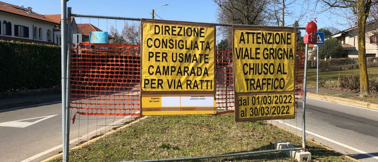 Lesmo Camparada Brianzacque cantiere viale Grigna