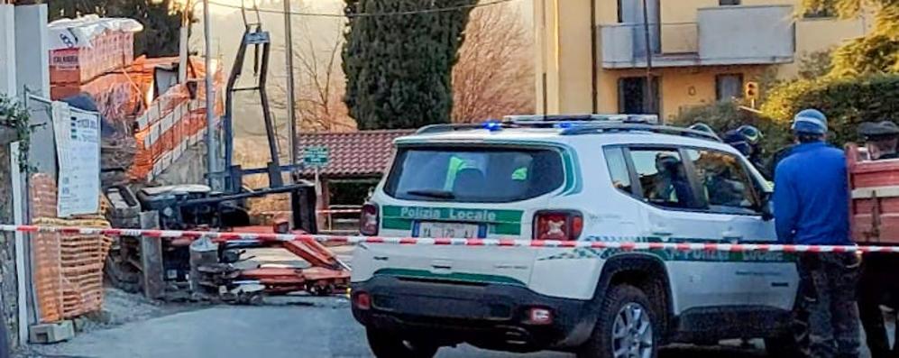 Il luogo dell’incidente sul lavoro a Besana