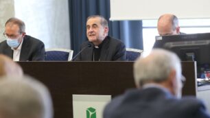Mario Delpini durante l’incontro con gli amministratori comunali della Brianza