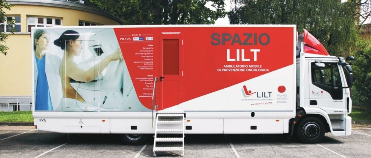 La spazio mobile della Lilt che sarà a Meda sabato 12 marzo (foto Volonterio)