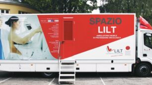 La spazio mobile della Lilt che sarà a Meda sabato 12 marzo (foto Volonterio)