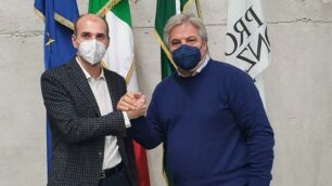Il presidente della Provincia di Monza, Luca Santambrogio, e il sindaco di Briosco, Antonio Verbicaro