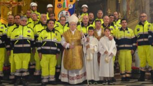 Volontari della  protezione civile Macherio- Sovico in una foto d’archivio