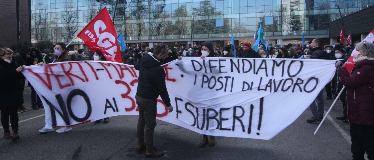 Presidio e corteo dei lavoratori Verti