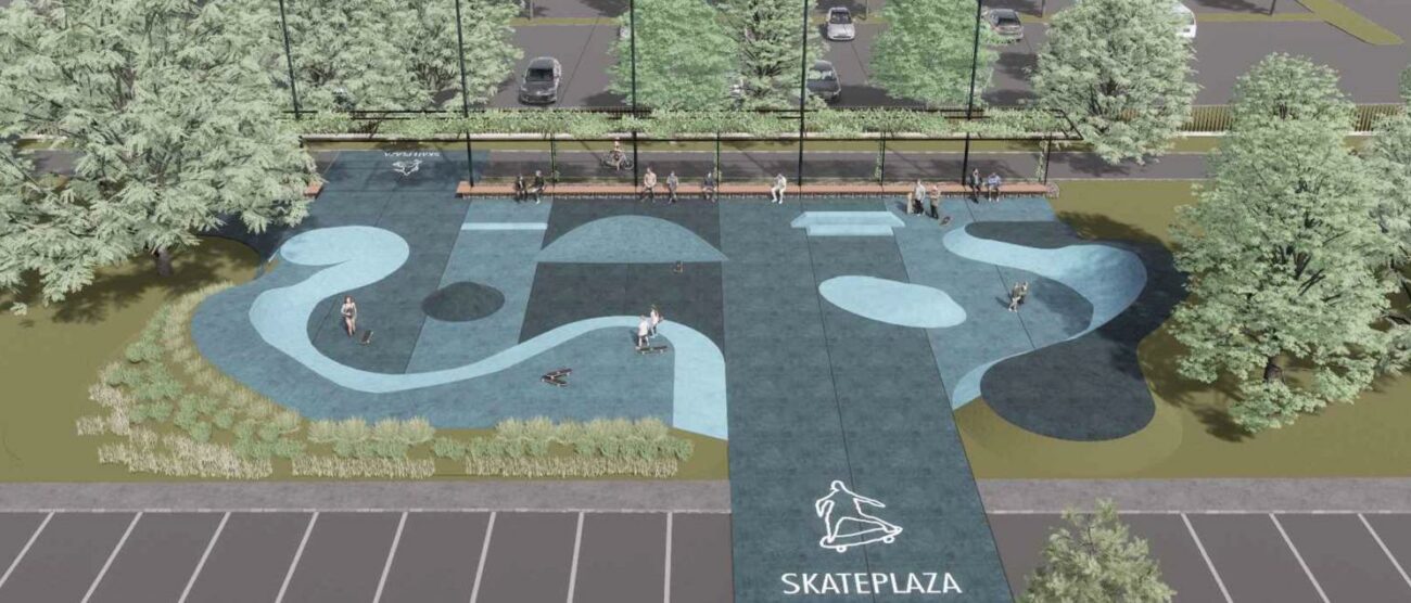 Il rendering dello skate park