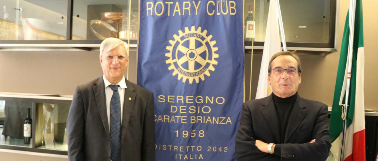 Il filosofo Francesco Pizzagalli al Rotary Sedeca col presidente Gilberto Chiarelli