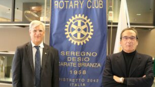 Il filosofo Francesco Pizzagalli al Rotary Sedeca col presidente Gilberto Chiarelli