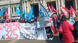 La protesta dei lavoratori Verti a Milano