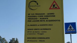 triuggio - cartello cantiere acquedotto sp 135