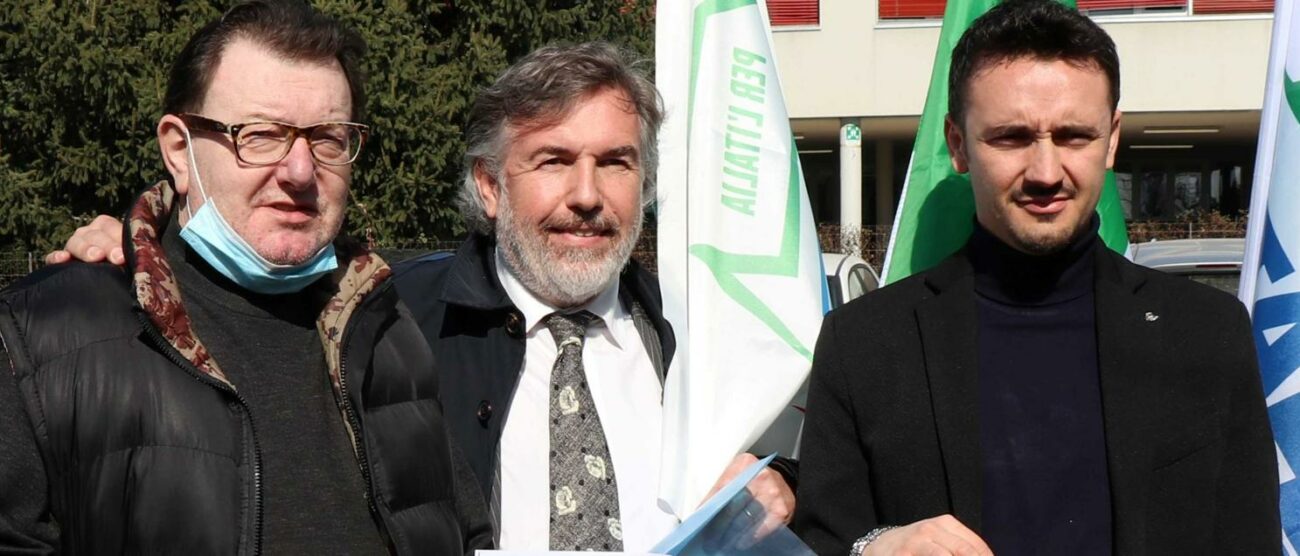 Giorgio Taveggia, il segretario del partito Cesare Sorgato e Andrea Terraneo