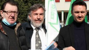 Giorgio Taveggia, il segretario del partito Cesare Sorgato e Andrea Terraneo