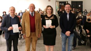 Antonio Zappa, Piero Dorfles, Eva Musci e l'assessore alla cultura di Meda, Fabio Mariani