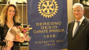 La giovane filosofa Magda Fontanella col presidente del Rotary Sedeca, Gilberto Chiarelli