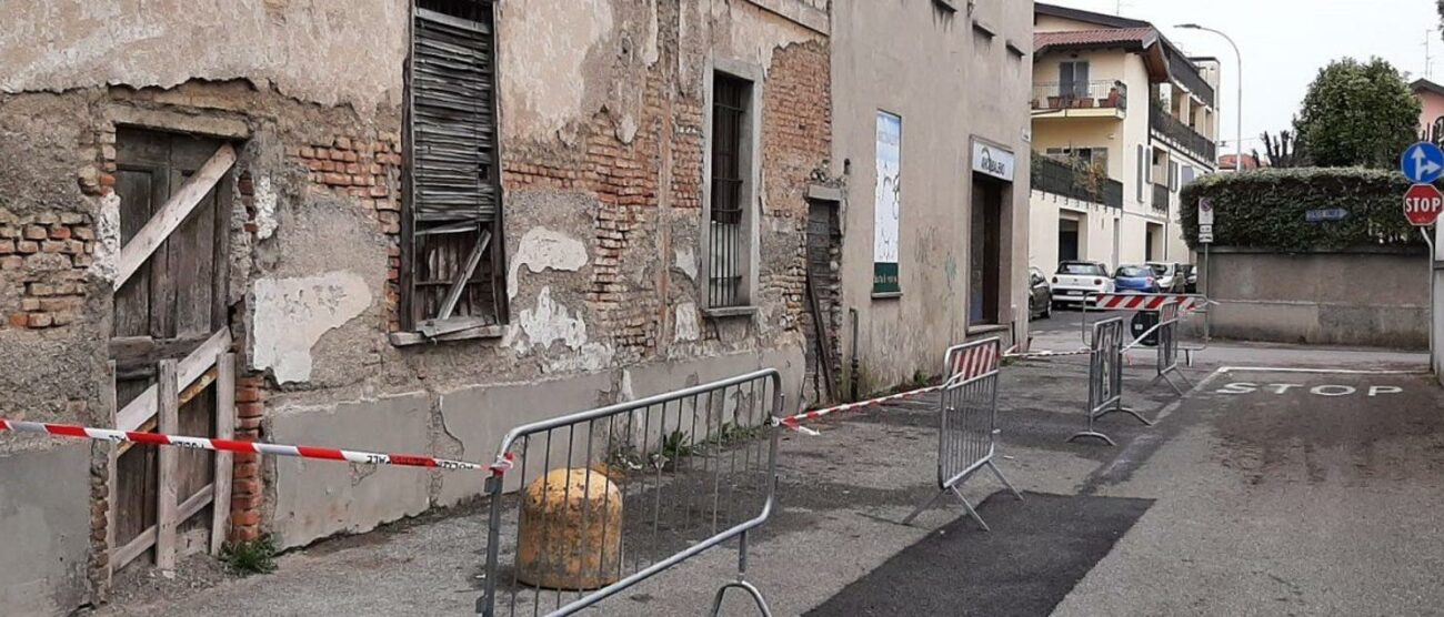 Dissesto Seregno via San Protaso (foto VvFf)