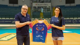 Pallavolo Raphaela Folie con il direttore sportivo Claudio Bonati