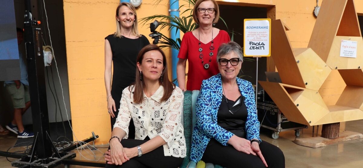 Francesca Ronzoni e Cristina Pasquini responsabili del Cfp Terragno sedute Barbara Riva, direttore generale di Afol Mb e Erminia Zeppè, direttore generale di Monza e Brianza
