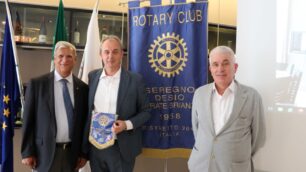 Olimpiadi Gilberto Chiarelli, presidente Rotary Sedeca, Sergio Biffi e Guido Trabattoni