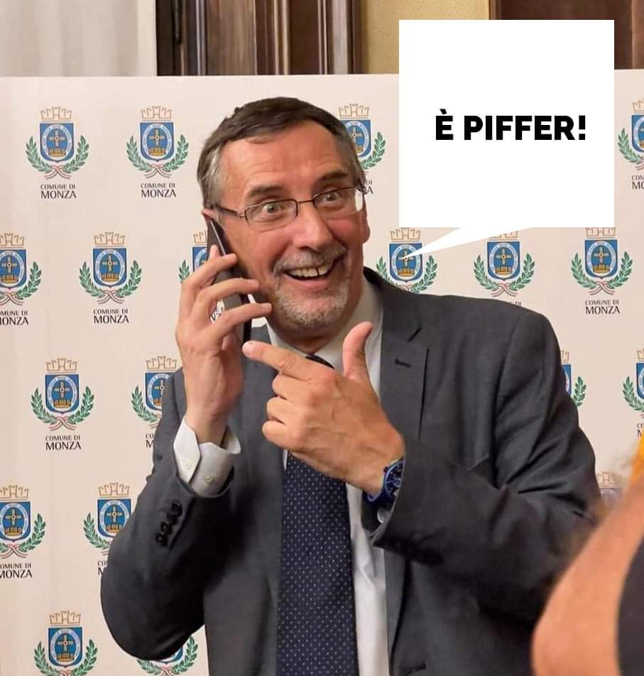 Il meme creato da Antonio Cornacchia su Paolo Piffer dopo l'elezione di Paolo Pilotto