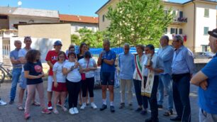 L'inaugurazione della piazzetta dei ciclisti