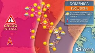 La mappa dell'ondata di calore di 3BMeteo