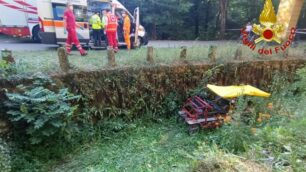 I soccorsi alla Reggia per il risciò precipitato