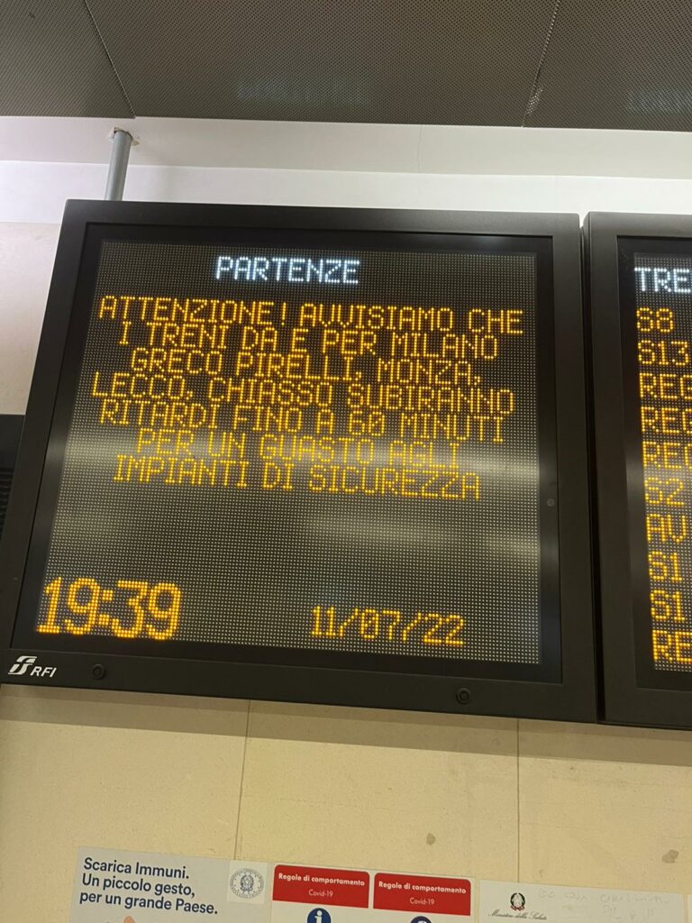 Treni lunedì 11 luglio guasti