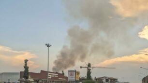 Incendio Saronno visto da Solaro