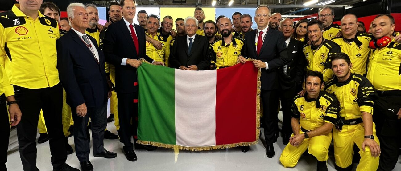 F1 Gp d'Italia 2022 presidente Mattarella a box Ferrari Monza
