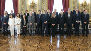 Palazzo del Quirinale, 22/10/2022 (II mandato) Il Presidente della Repubblica Sergio Mattarella con la Presidente del Consiglio Giorgia Meloni e i ministri del nuovo Governo