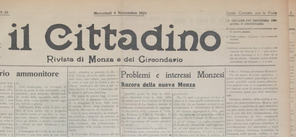 il Cittadino del 22 ottobre 1925