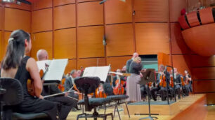 Ambra Redaelli sul palco dell'Orchestra Verdi