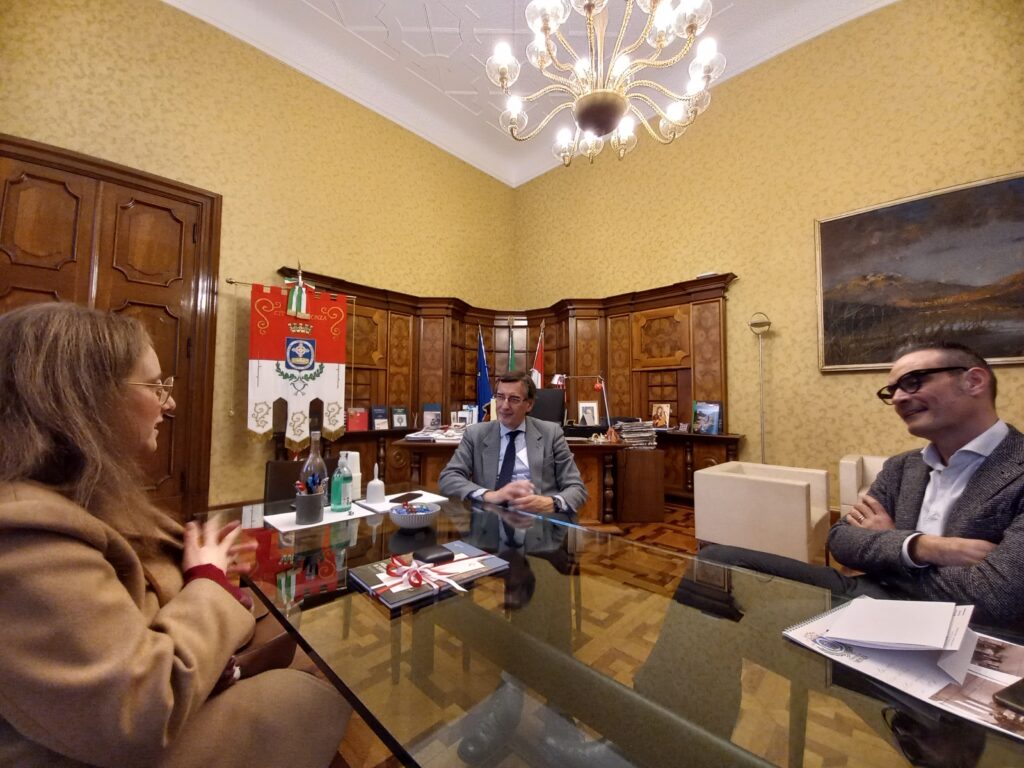 Monza Irene Brunetta con il sindaco Paolo Pilotto e l'assessore Egidio Riva