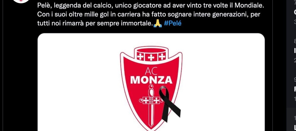 Ac Monza cordoglio Pelè