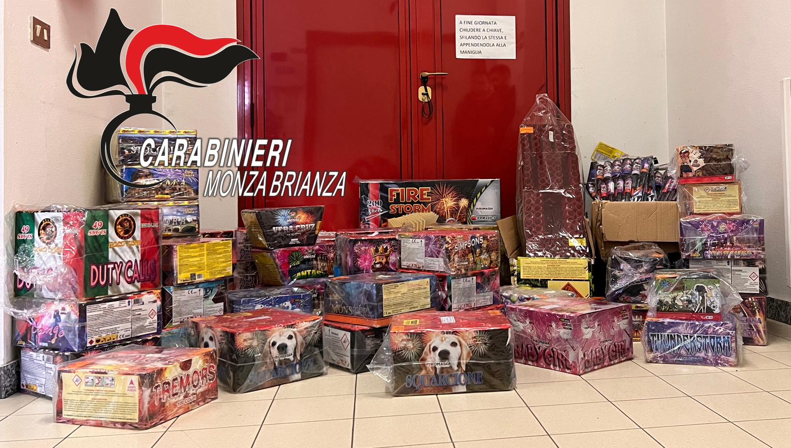 Alcuni dei botti sequestrati dai carabinieri