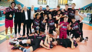 Diavoli Rosa Brugherio dopo la vittoria contro Bologna nell'ultima partita del girone d'andata