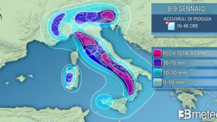 Accumuli di pioggia 8-9 gennaio