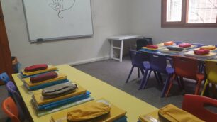 Siria aula allestita dall'associazione monzese Mani di Pace