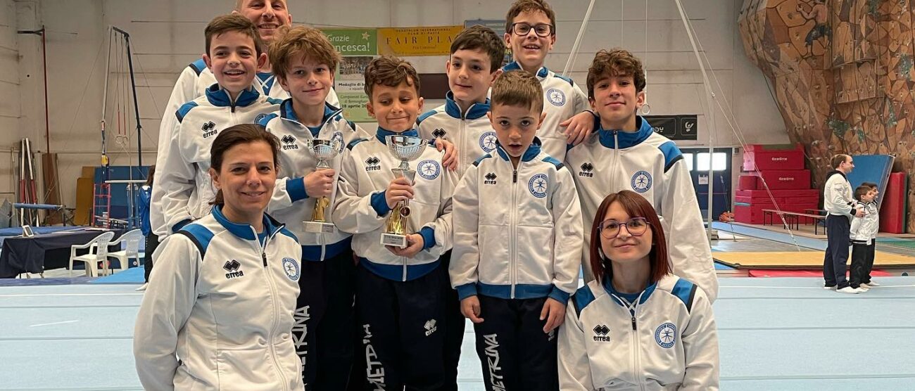 Ginnastica Sampietrina 2023 tecnici e ginnasti a Mortara