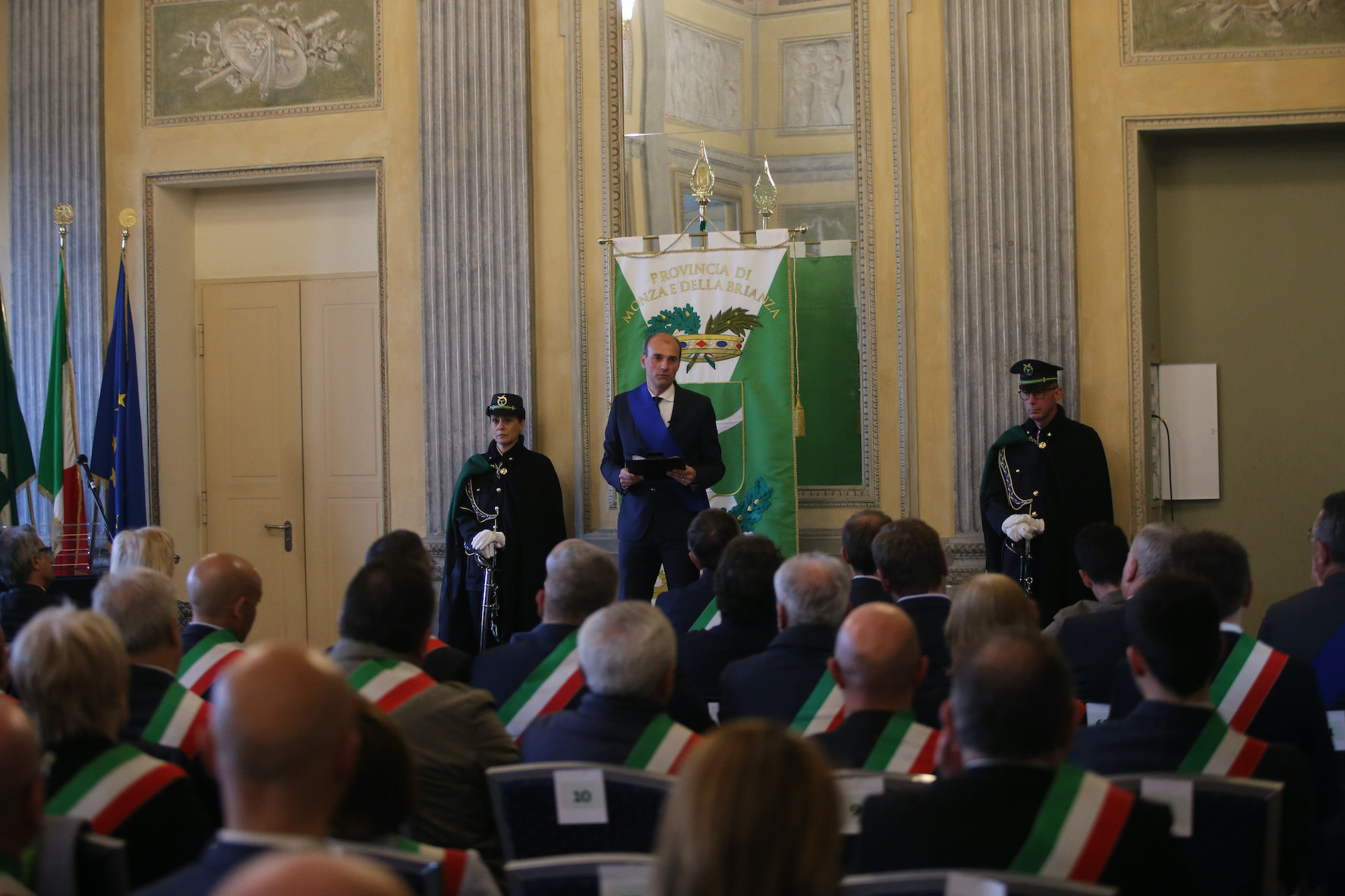 Cerimonia della Provincia in Villa reale: il presidente Luca Santambrogio