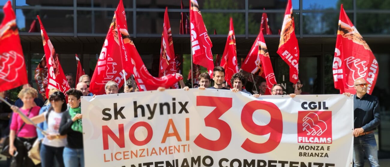 Presidio provincia no licenziamenti SK Hynix Agrate Brianza