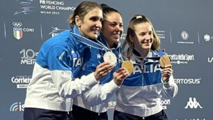 Arianna Errigo podio campionato del Mondo a Milano - foto Bizzi/Federscherma