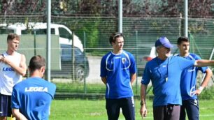 Renate Calcio l'allenatore Massimo Pavanel al lavoro a Serina