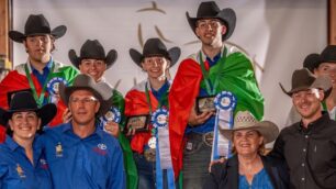 Monza podio Filippo Milani Campionato Mondiale equitazione spec. Reining